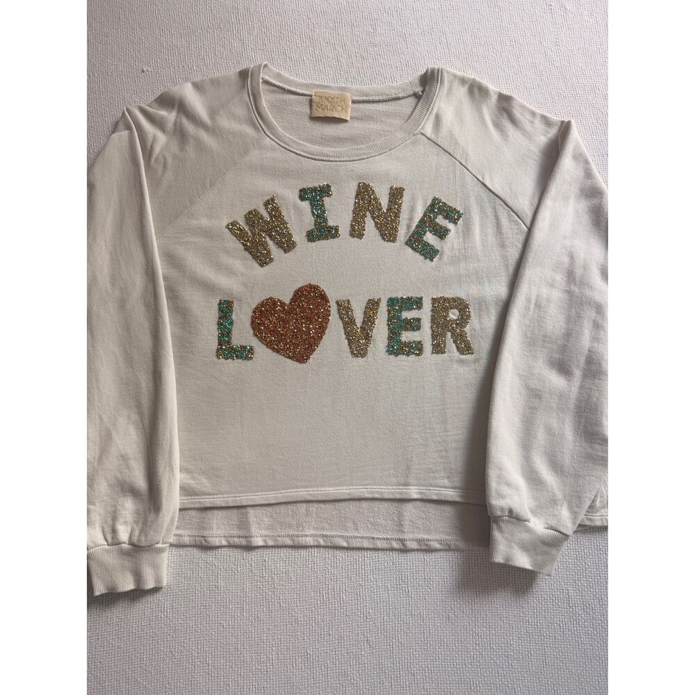 Judith March Wine Lover Rhinestone Glitter Sweatshirt Women's Large Sparkles